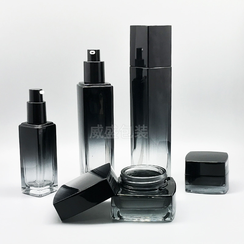 化妆品玻璃瓶  方形瓶子定制 化妆品面霜瓶子(图3)
